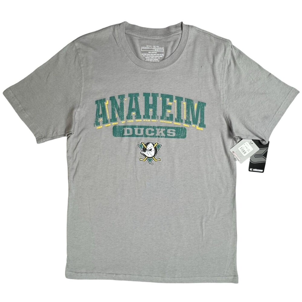 Anaheim Ducks Size Small Mighty Ducks T-Shirt NHL Hockey Retro Gray Grey New